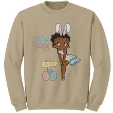 Load image into Gallery viewer, Easter_Sweatshirt_Betty_Boop_Sweatshirt_Sand_Mockup.png
