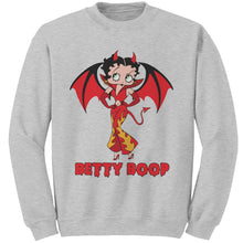Load image into Gallery viewer, Funny Halloween Sweatshirt, Cute Betty Boop Womens Sweatshirt, Spooky Season Sweatshirt, Halloween Gift For Her Cute Devil Halloween Costume
