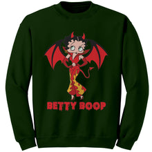 Load image into Gallery viewer, Funny Halloween Sweatshirt, Cute Betty Boop Womens Sweatshirt, Spooky Season Sweatshirt, Halloween Gift For Her Cute Devil Halloween Costume
