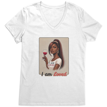 Load image into Gallery viewer, I_Am_Loved_Vneck_I_Am_Loved_Shirt_Wome_Bright_White_Mockup.png
