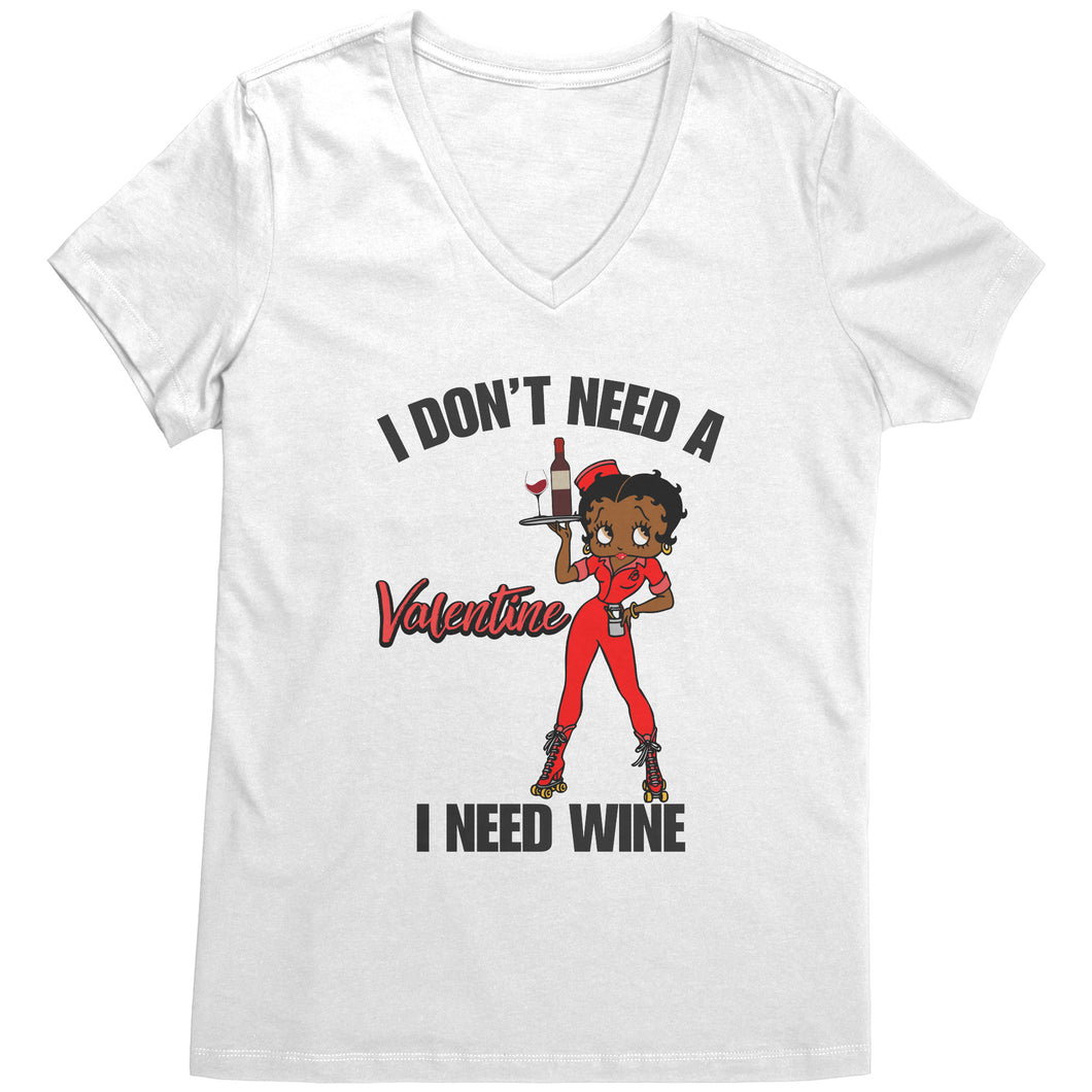 I Dont Need A Valentine Shirt, Valentine Vneck, Betty Boop Shirt, Betty Boop Valentine Womens Shirt, Womens Clothing, Valentine Gift For Her