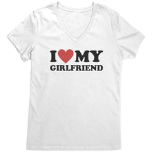 Load image into Gallery viewer, I Love My Girlfriend Shirt, Valentine Shirt, I Heart My Girlfriend Shirt, Valentine&#39;s Day Tshirt, Valentine Gift For Boyfriend Shirt Vneck
