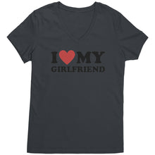 Load image into Gallery viewer, I Love My Girlfriend Shirt, Valentine Shirt, I Heart My Girlfriend Shirt, Valentine&#39;s Day Tshirt, Valentine Gift For Boyfriend Shirt Vneck
