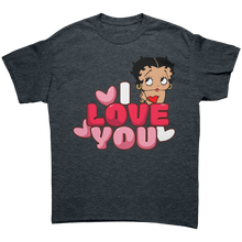 Load image into Gallery viewer, I_Love_You_Betty_Boop_Shirt_Cute_Betty__Dark_Heather_Mockup.png
