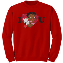 Load image into Gallery viewer, I Love You Betty Boop Sweatshirt, I Love You Sweatshirt, Christmas Gift for Her, Betty Boop Womens Sweatshirt Gift, Christmas Sweater Gift
