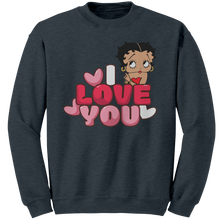 Load image into Gallery viewer, I_Love_You_Betty_Boop_Sweatshirt_I_Love__Dark_Heather_Mockup.png

