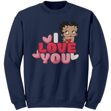Load image into Gallery viewer, I_Love_You_Betty_Boop_Sweatshirt_I_Love__Navy_Mockup.png
