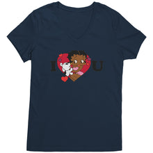 Load image into Gallery viewer, I love You Betty Boop Vneck, I Love You Shirt, Cute Betty Boop Shirt Christmas Gifts For Her, Black Betty Boop Design Womens Vneck Shirt
