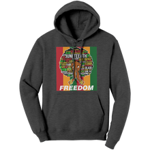 Load image into Gallery viewer, Juneteenth_Hoodie_Freedom_Hoodie_Betty_Dark_Heather_Front_Mockup.png
