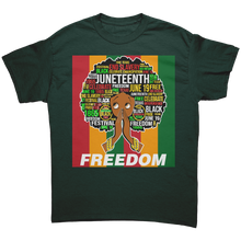 Load image into Gallery viewer, Juneteenth_Shirt_Freedom_Shirt_Betty_B_Forest_Green_Mockup.png

