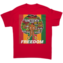Load image into Gallery viewer, Juneteenth_Shirt_Freedom_Shirt_Betty_B_Red_Front_Mockup.png
