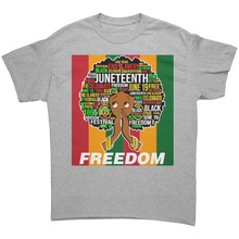 Load image into Gallery viewer, Juneteenth_Shirt_Freedom_Shirt_Betty_B_Sport_Grey_Front_Mockup.png
