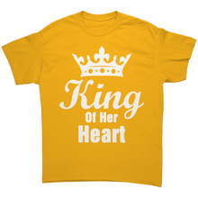 Load image into Gallery viewer, King_of_Her_Heart_Shirt_Queen_of_His_Hea_Gold_Front_Mockup.png
