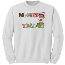 Load image into Gallery viewer, Merry Christmas You All Sweatshirt, Christmas Sweatshirt, Betty Boop Sweatshirt, Unique Christmas Gifts Her, Betty Boop , Womens Sweatshirt
