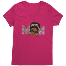Load image into Gallery viewer, Mom_Vneck_Shirt_Mom_Shirt_Mom_Tshirt__Dark_Fuchsia_Mockup.png
