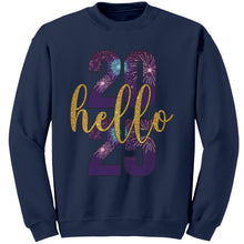 Load image into Gallery viewer, New Year Sweatshirt, Hello 2025 Sweatshirt, Happy New Year Sweater, Christmas Sweatshirt, Christmas Gift For Family Sweatshirt Gift
