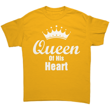 Load image into Gallery viewer, Queen_of_His_Heart_Shirt_King_of_Her_Hea_Gold_Front_Mockup.png
