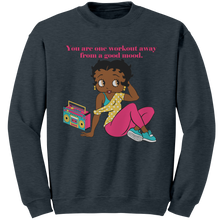 Load image into Gallery viewer, Retro_Betty_Boop_Sweatshirt_Cute_Betty__Dark_Heather_Mockup.png
