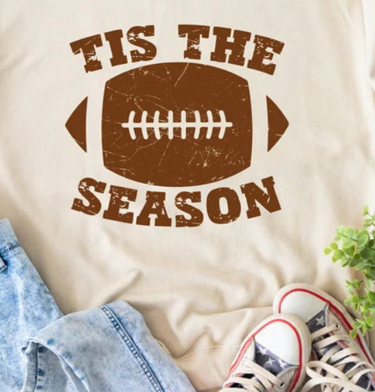 Tis The Season Football Crew Neck White T-Shirt