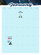 Load image into Gallery viewer, 2025 Calendar, 2025 Travel Calendar, Monthly Calendar, 12 Month Calendar, Travel Gift, Wall Decor, Digital Calendar, Digital Download
