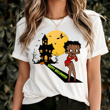 Load image into Gallery viewer, Betty Boop Shirt, Cute Betty Boop Halloween Shirt, Spooky Season Shirt, Halloween Gift For Her Betty Boop Womens Shirt Funny Halloween Shirt
