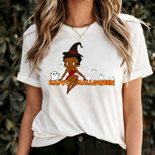 Load image into Gallery viewer, Betty Boop Shirt Cute Betty Boop Halloween Shirt Spooky Season Shirt Funny Halloween Gift For Her Witchy Halloween Happy Halloween Shirt

