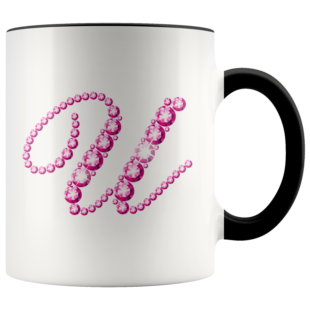 Initial U | Monogram Coffee Mug | Custom Letter Mug | Bling Style | Initial Letter Cup