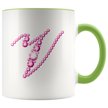Load image into Gallery viewer, Initial V | Monogram Coffee Mug | Custom Letter Mug | Bling Style | Initial Letter Cup
