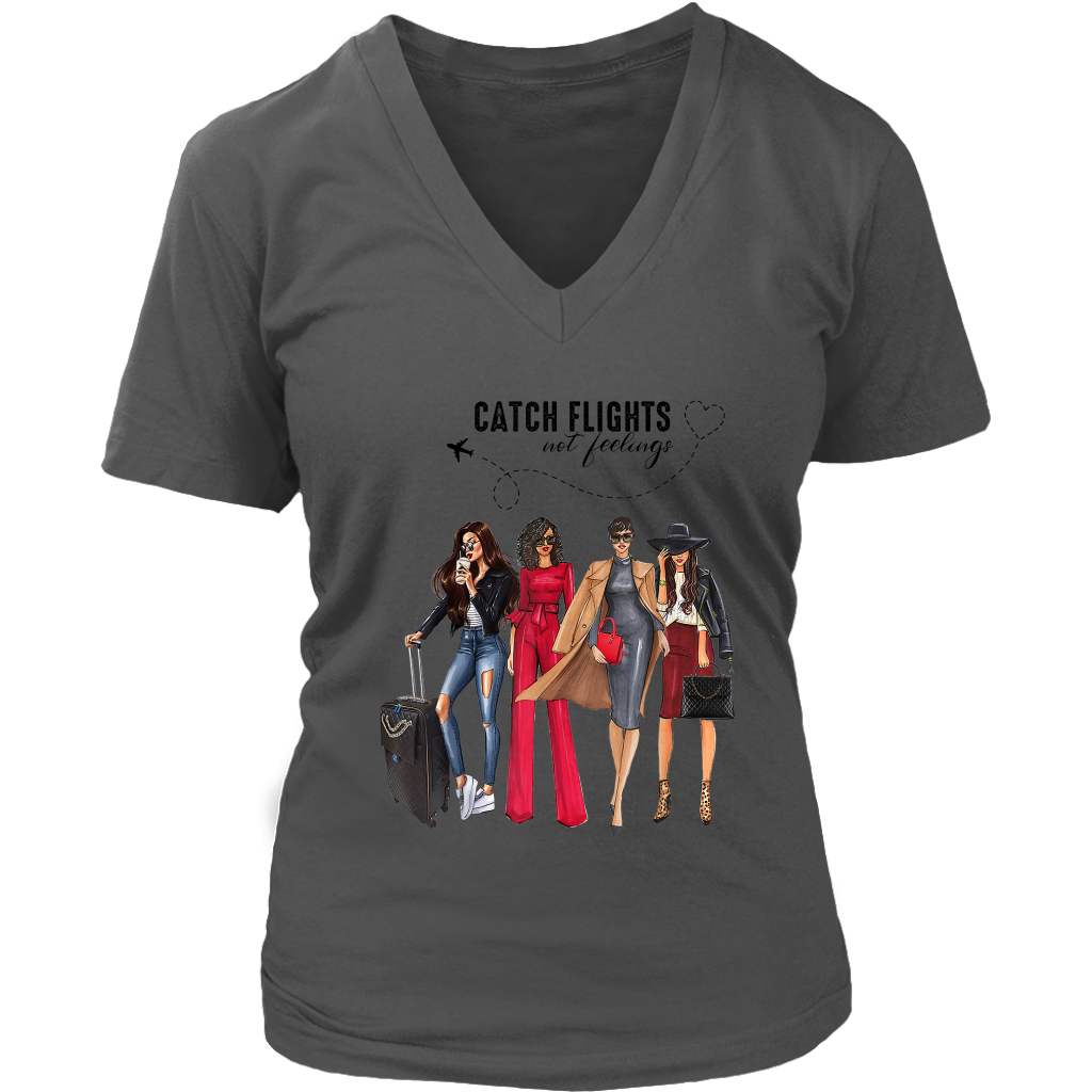 Catch Flights Not Feelings  No. 1| Travel T-Shirt | Travel the World | Gifts for Her