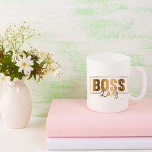 Load image into Gallery viewer, Boss Lady 15 oz. Mug | Gold Motivation | Beverages | Drinkware | Coffee Mug
