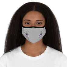 Load image into Gallery viewer, Fitted Polyester Face Mask Smaller Logo only with Grey Background
