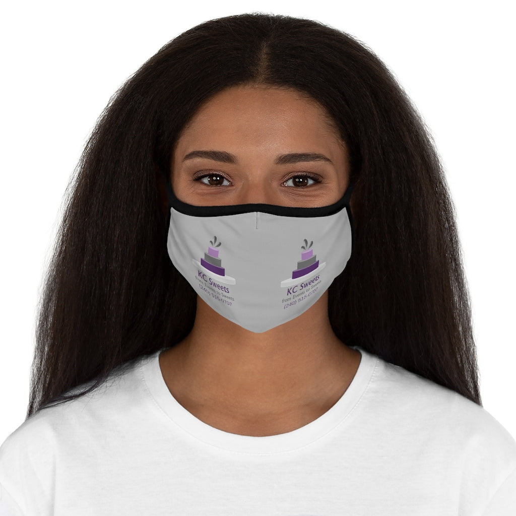 Fitted Polyester Face Mask with grey background