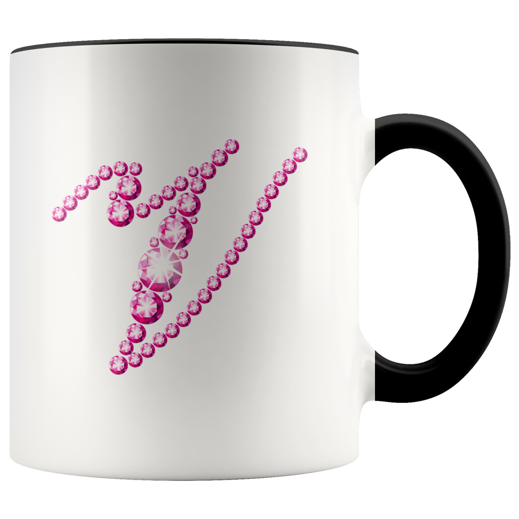 Initial V | Monogram Coffee Mug | Custom Letter Mug | Bling Style | Initial Letter Cup