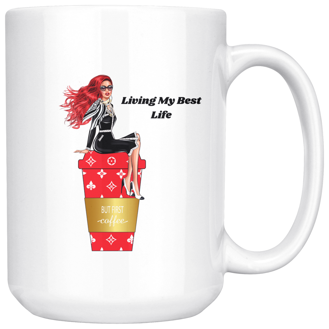 Jazzy Red Coffee Mug | Living My Best Life | Gifts for Her