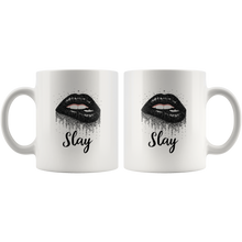 Load image into Gallery viewer, Black Dripping Lip Slay Mug for Hot or Cold Beverages
