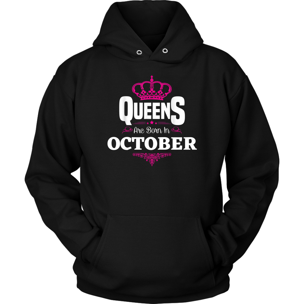 Queens Born In October | October Birthday | Birthday Gifts for Her | Zodiac Hoodie | Libra