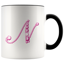 Load image into Gallery viewer, Initial N | Monogram Coffee Mug | Custom Letter Mug | Bling Style | Initial Letter Cup
