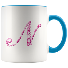 Load image into Gallery viewer, Initial N | Monogram Coffee Mug | Custom Letter Mug | Bling Style | Initial Letter Cup
