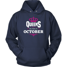 Load image into Gallery viewer, Queens Born In October | October Birthday | Birthday Gifts for Her | Zodiac Hoodie | Libra
