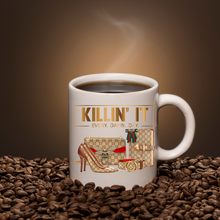 Load image into Gallery viewer, Killing It | 15 oz Mug | Coffee Mug | Gifts for Her | Hot or Tea Beverage | Gold Motivation
