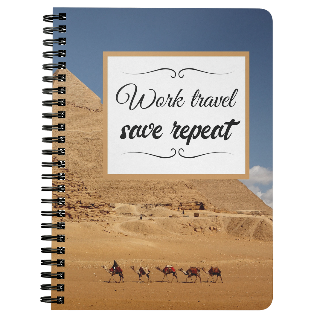 Work Travel Save Repeat | Travel Journal | International Travel | Travel Notebook