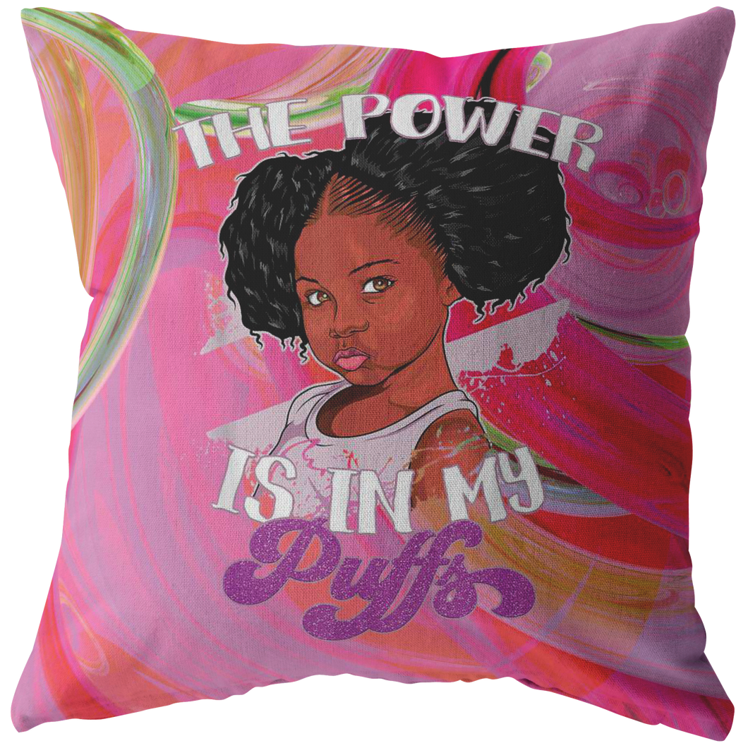 The Power is in your Puff Pillow (Pink)