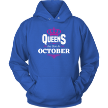 Load image into Gallery viewer, Queens Born In October | October Birthday | Birthday Gifts for Her | Zodiac Hoodie | Libra
