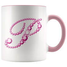 Load image into Gallery viewer, Initial P | Monogram Coffee Mug | Custom Letter Mug | Bling Style | Initial Letter Cup
