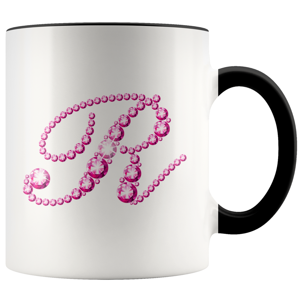 Initial R | Monogram Coffee Mug | Custom Letter Mug | Bling Style | Initial Letter Cup
