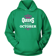 Load image into Gallery viewer, Queens Born In October | October Birthday | Birthday Gifts for Her | Zodiac Hoodie | Libra
