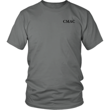 Load image into Gallery viewer, CMAC Double Sided T-Shirt Garamond Font
