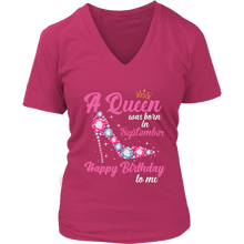 Load image into Gallery viewer, September l Birthday Queen | Birthday Gifts for Her | Happy Birthday T-Shirt
