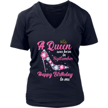 Load image into Gallery viewer, September l Birthday Queen | Birthday Gifts for Her | Happy Birthday T-Shirt
