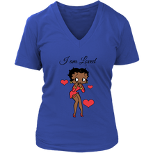 Load image into Gallery viewer, I Am Loved Betty Boop Short Sleeve V Neck T-Shirt

